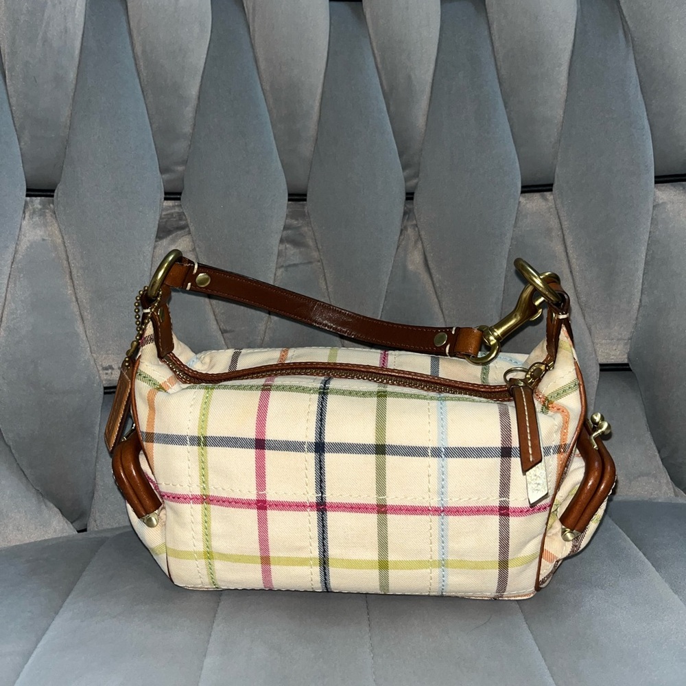 Coach tattersall double kisslock bag